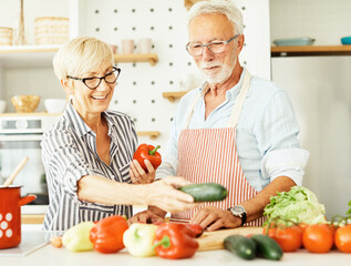 love kitchen senior woman man couple home retirement happy food smiling husband wife together person