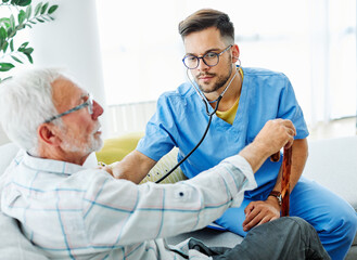 nurse doctor senior care caregiver help check exam assistence retirement home stethoscope nursing...