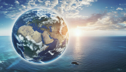 World Oceans Day background. World environment global day.