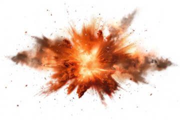 Spectacular space dust explosion on white background