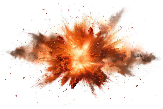 Spectacular space dust explosion on white background