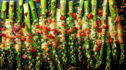 Baked Asparagus with Parmesan and Bacon