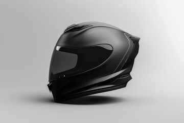 Protective motorcycle helmet on plain white backdrop. Great for safety and sports concepts