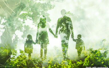 Family and nature, Double exposure