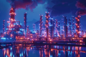 Obraz premium A large factory emitting smoke, suitable for environmental and industrial concepts