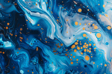 Beautiful abstract painting with blue colors. Generative AI.