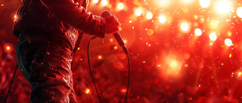 A singer in the concert, banner