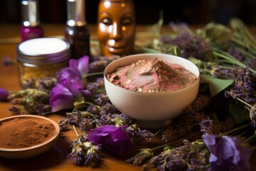 Therapeutic Tea facial care. Care woman beauty. Generate Ai