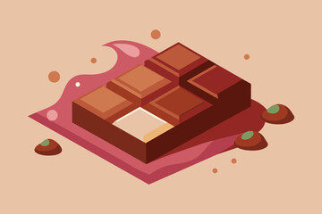 Realistic chocolate day illustration with chocolate vector design