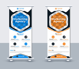 Modern business roll up banner design template, Vector Illustrator