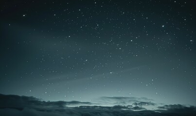 Fototapeta premium A hazy night sky with thin cirrostratus clouds