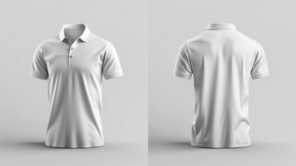 Blank white polo shirt mockup for displaying logos or brand names
