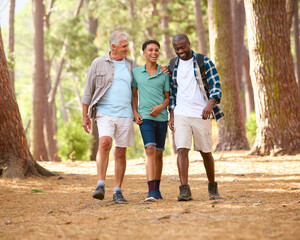 Active Three Generation Male Family On Outdoor Hike In Countryside Together