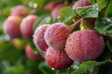 Bright image showcasing ripe plums with water droplets, focusing on the fresh and juicy aspect of the fruit