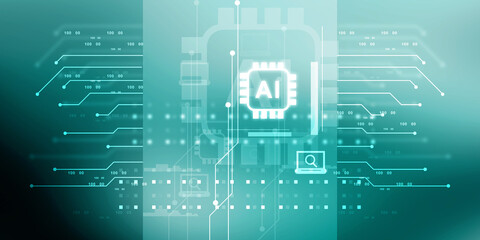 2d illustration Artificial Intelligence (AI) concept
