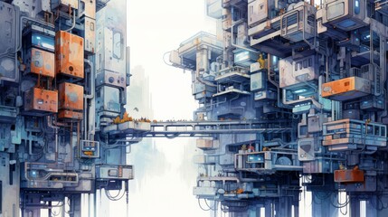 Fototapeta premium The future city is a place where people can live and work in harmony with nature