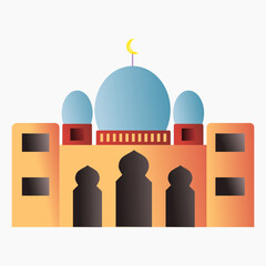illustration of a mosque in white background
