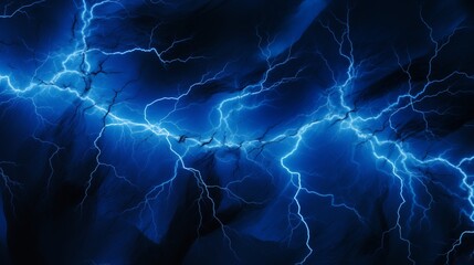 Fototapeta premium Spectacular Display of Intense Lightning Bolts Illuminating a Dark Blue Sky
