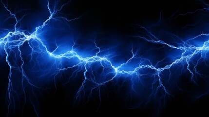 A stunning blue lightning bolt representing high-voltage electrical power
