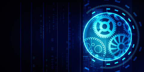 2d illustration abstract gear Network
