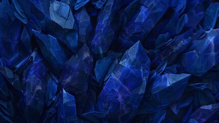   A cluster of blue rocks resembling handcrafted paper—blue and purple hues—with a central star embellishment