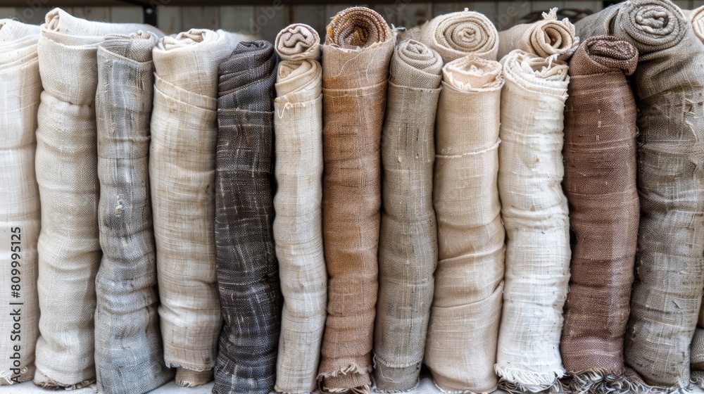 Poster   A row of clothes is prepared for use as wall hangings