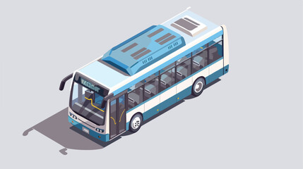 articulated bus transport isometric icon Vector style