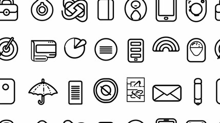 Seamless pattern with icons on the topic of communication. Vector illustration
