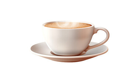 A realistic photo of an espresso cup with milk froth, isolated on a white background