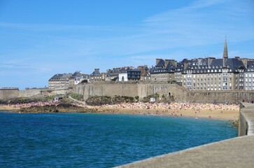 The medieval city of St Malo in Brittany in France, in Europe - obrazy, fototapety, plakaty