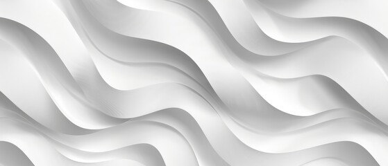Obraz premium Monochromatic, elegant white waves flow seamlessly, generating a textured background for design