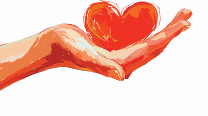 Hand vector with Hand shaped heart Vector style vector