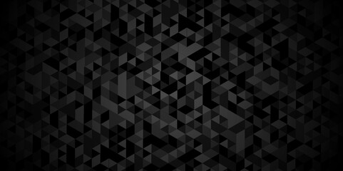 Fototapeta premium Vector geometric seamless technology gray and black triangle background. Abstract digital grid light pattern black Polygon Mosaic triangle Background, business and corporate background.