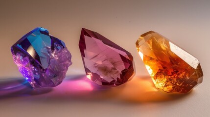 Fototapeta premium Gemstones in different lighting conditions generative ai