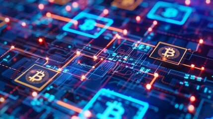 A computer screen showing a clear and visible Bitcoin logo, representing digital currency and blockchain technology.