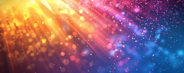 Radiant color spectrum with light beams and particles