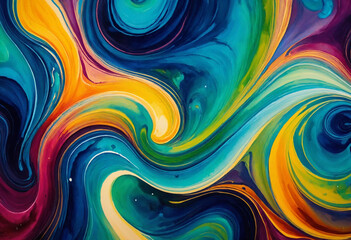 Colorful Chemistry Abstract Watercolor-Like Design with Flowing Colors and Swirls