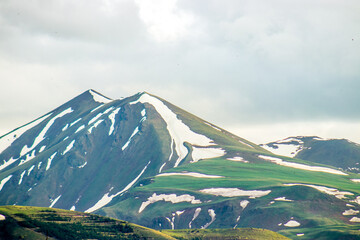 Snowy slopes of Egerli Mountain, Erzurum Turkey.