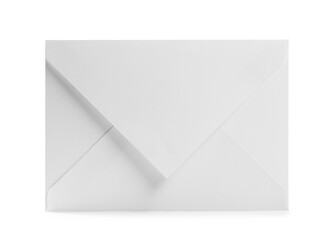 One closed letter envelope on white background