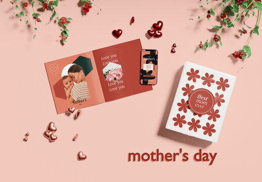 Happy Mother's Day Design Set Mockup
