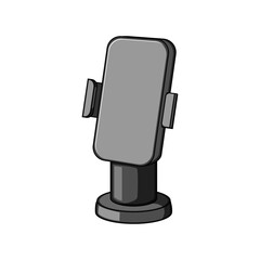 mobile car holder phone cartoon. dashboard free, navigation driver, gps screen mobile car holder phone sign. isolated symbol vector illustration