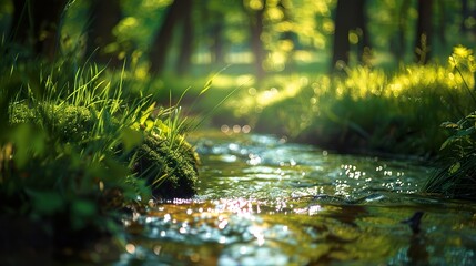 Forest stream during summer.