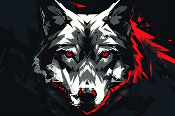 Wolf head with a grunge background,  Vector illustration,  Graphic design