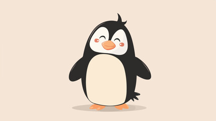 Happy penguin cartoon flat vector Vector style vector