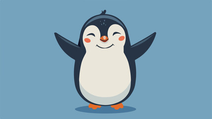 Happy penguin cartoon flat vector Vector style vector