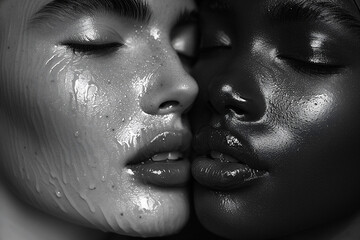 Esencia de dos mujeres, una de piel clara y otra de piel m&aacute;s oscura.