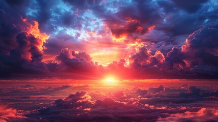 Obraz premium Craft an image of an illuminated sunset