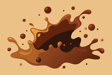 World Chocolate Day Background Vector With Chocolate Splash. Can use for greeting card, postcard, banner, poster, web, print, etc