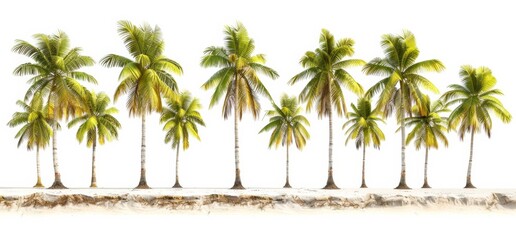 palm trees isolated on white background