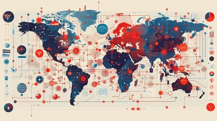Craft an image portraying the global security landscape